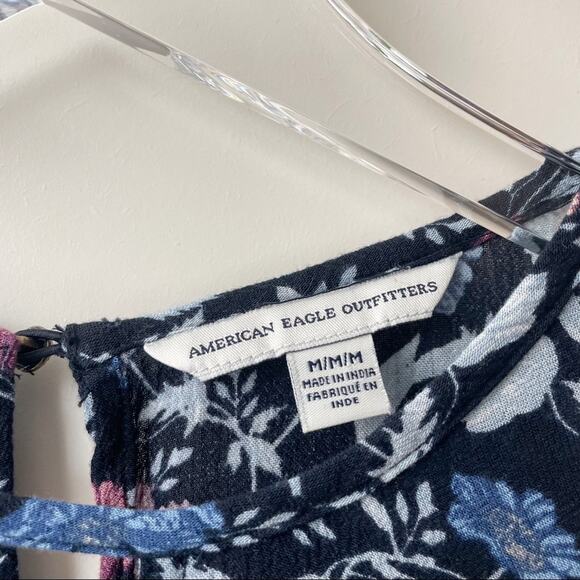 American Eagle Outfitters Floral Cold Shoulder Dress Long Sleeve Medium - Picture 4 of 10